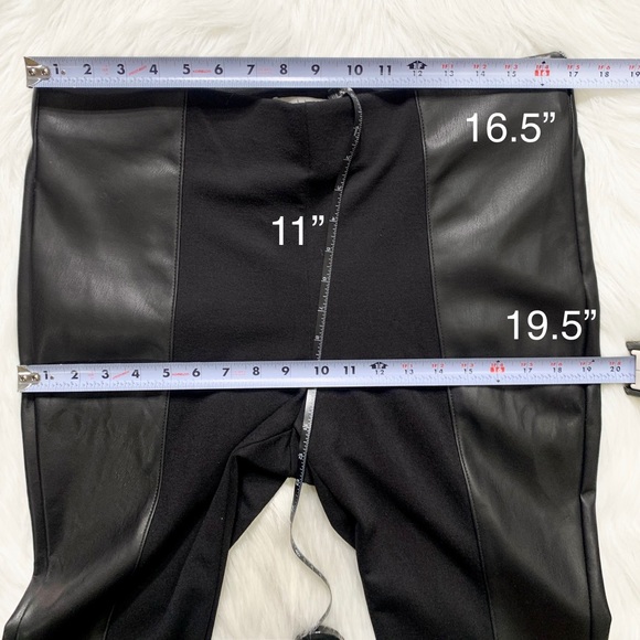 SOLD-Halston Faux Leather Zippered Black Riding Moto Pants - Picture 7 of 8